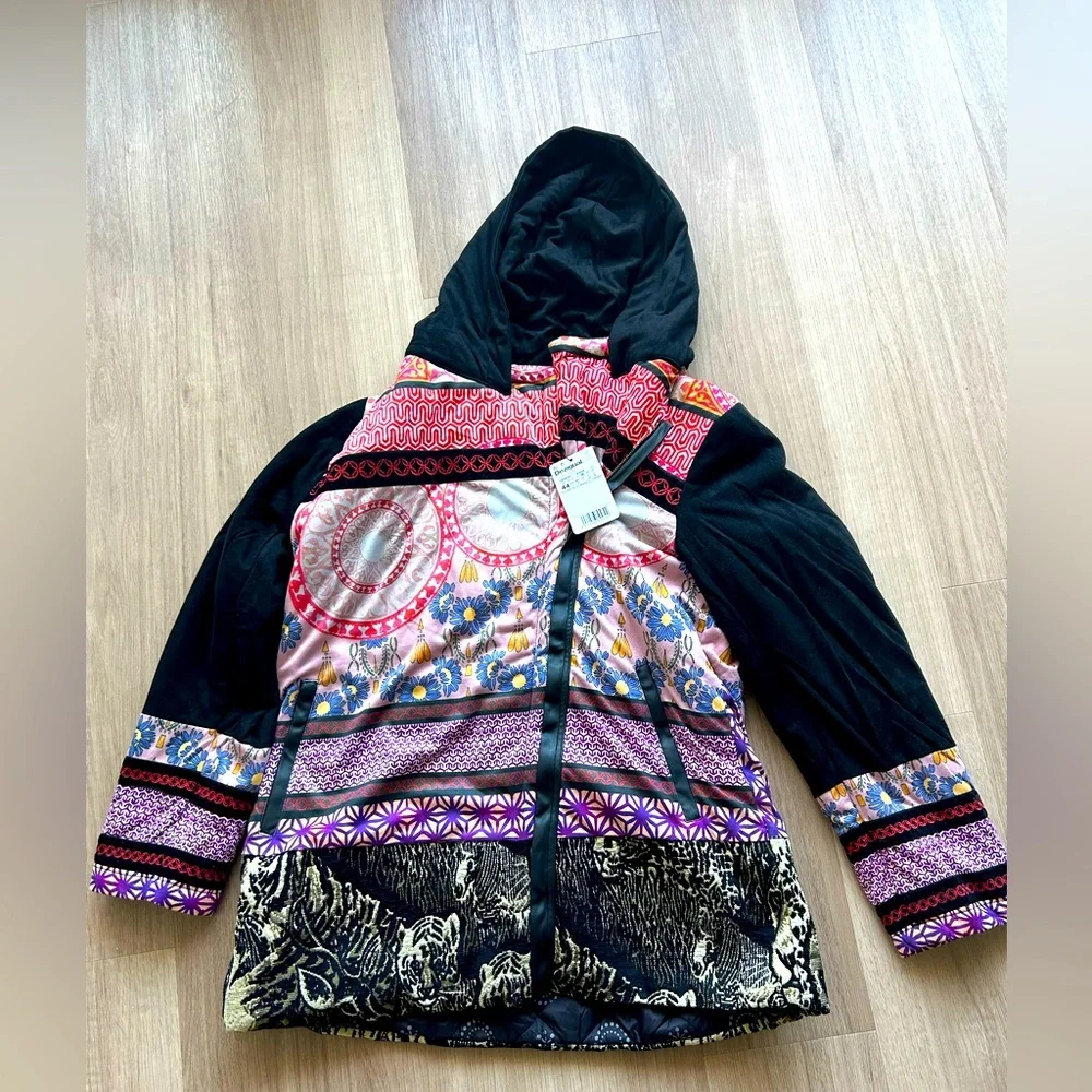 Desigual Women's Jacket with hood NWT, size 44 - Picture 1 of 8